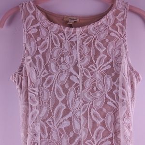 Haani White Lace/Tan Full Skirted Dress- Size S